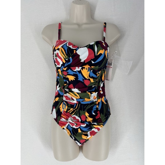 Anne Cole Other - Anne Cole One Piece Shirred Swimsuit Size 10 Removable Straps New With Tags